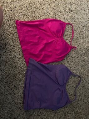 Pink and Purple Spaghetti Strap Tank Tops